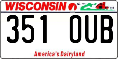 WI license plate 351OUB