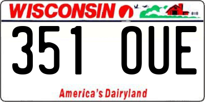 WI license plate 351OUE