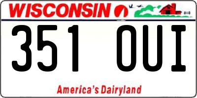 WI license plate 351OUI