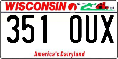 WI license plate 351OUX