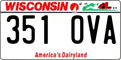 WI license plate 351OVA