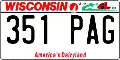 WI license plate 351PAG