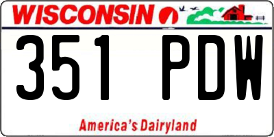 WI license plate 351PDW