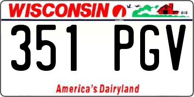 WI license plate 351PGV