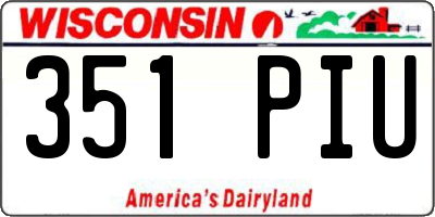 WI license plate 351PIU