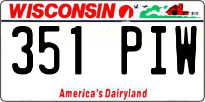 WI license plate 351PIW