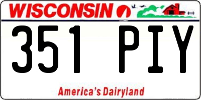 WI license plate 351PIY