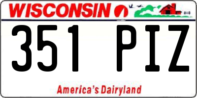 WI license plate 351PIZ
