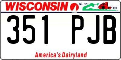 WI license plate 351PJB