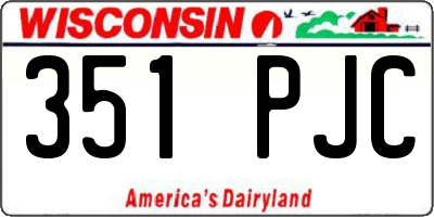 WI license plate 351PJC