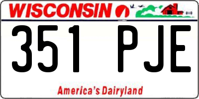 WI license plate 351PJE