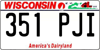 WI license plate 351PJI