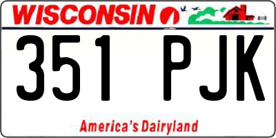 WI license plate 351PJK