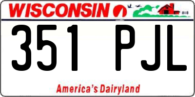 WI license plate 351PJL