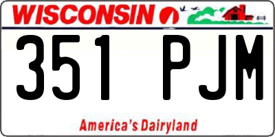 WI license plate 351PJM