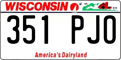 WI license plate 351PJO