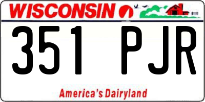 WI license plate 351PJR