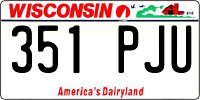 WI license plate 351PJU