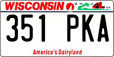 WI license plate 351PKA