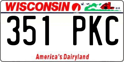 WI license plate 351PKC
