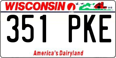 WI license plate 351PKE
