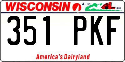 WI license plate 351PKF
