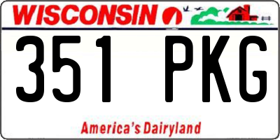 WI license plate 351PKG