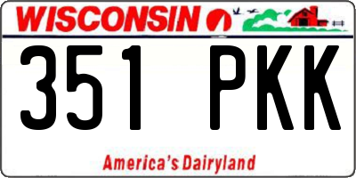 WI license plate 351PKK