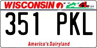 WI license plate 351PKL