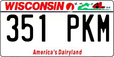 WI license plate 351PKM