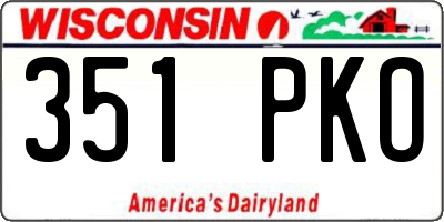 WI license plate 351PKO