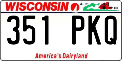 WI license plate 351PKQ