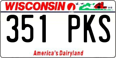 WI license plate 351PKS