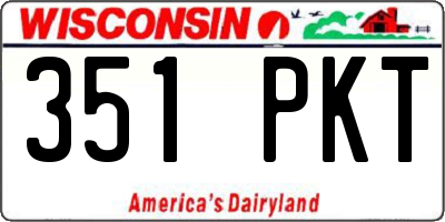 WI license plate 351PKT