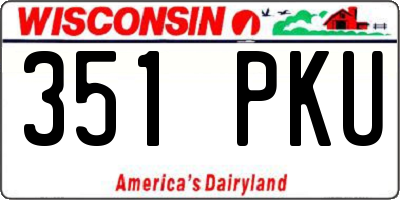 WI license plate 351PKU