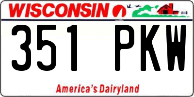 WI license plate 351PKW