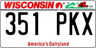 WI license plate 351PKX