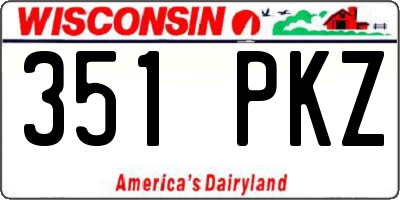 WI license plate 351PKZ