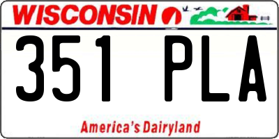 WI license plate 351PLA