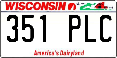 WI license plate 351PLC