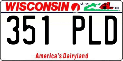 WI license plate 351PLD