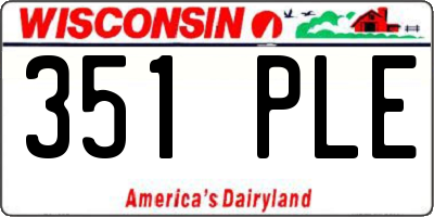 WI license plate 351PLE