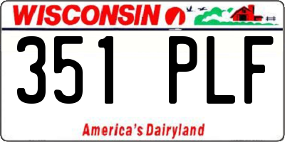 WI license plate 351PLF