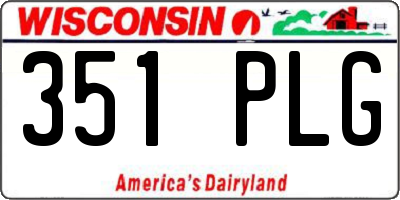 WI license plate 351PLG