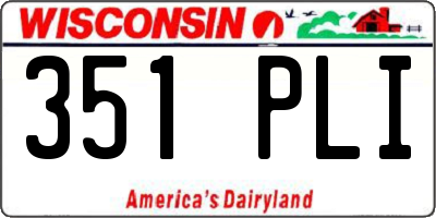 WI license plate 351PLI