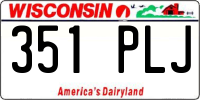WI license plate 351PLJ