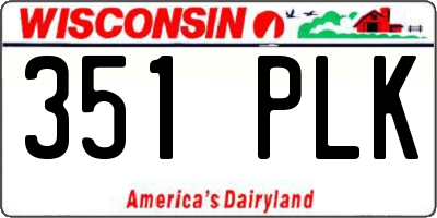 WI license plate 351PLK