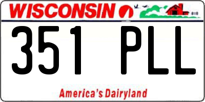 WI license plate 351PLL
