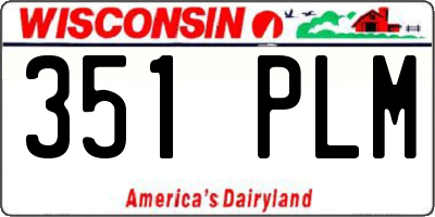 WI license plate 351PLM