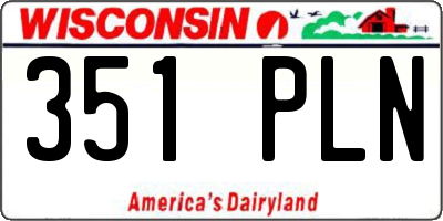 WI license plate 351PLN